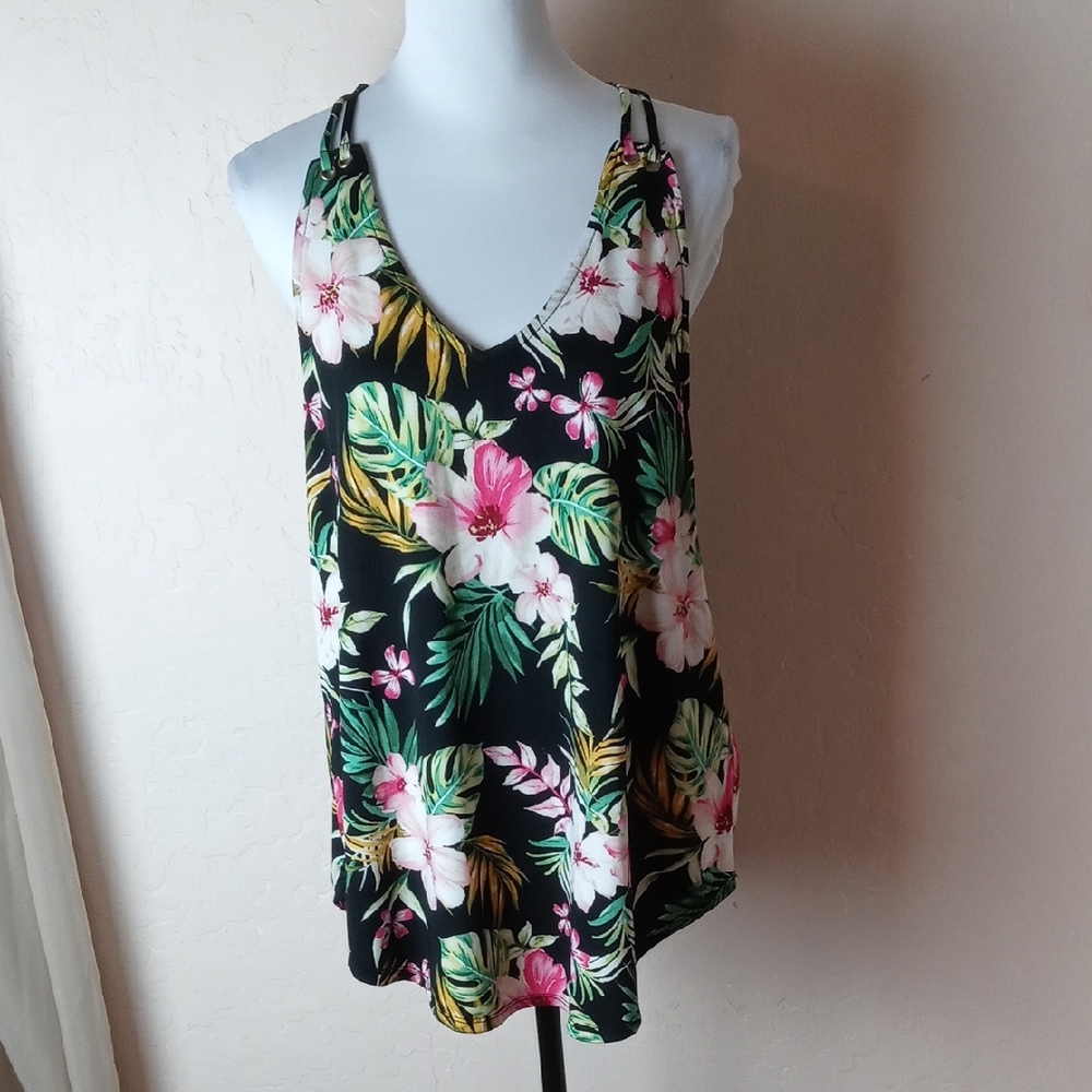 Love Delirious Maternity Floral Black Sleeveless Top